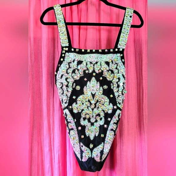 ASOS Other - LAST CHANCE  Swim Special Edition Rhinestone Sequin Embellished One Piece Black